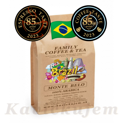 Káva BRAZÍLIA FAZENDA MONTE BELO 100+30g TM.PRAŽ.