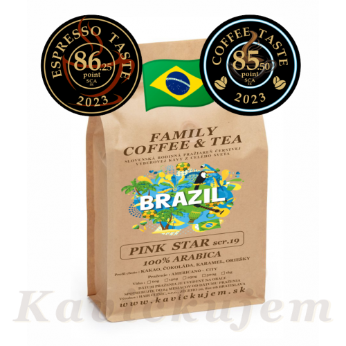 Káva BRAZÍLIA PINK STAR Scr.19 TMAVÉ P. 100+30g