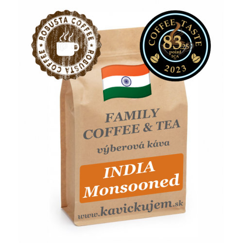 Káva INDIA MONSOONED - robusta 100+30g.